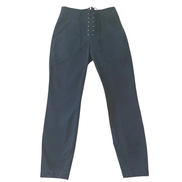 A.L.C Black Lace-Up High Rise Skinny Pants Size 4 - Picture 4 of 11